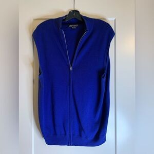 𝅺CHAPS CUSTOM fit sweater vest 100% cotton zip up